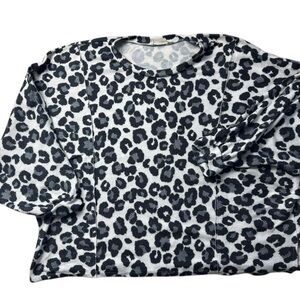 Altered‎ State Fleece Leopard Print Top Large